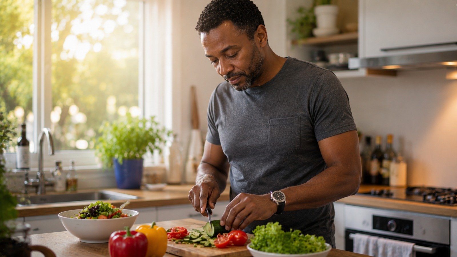 A person living a simple, healthy daily life