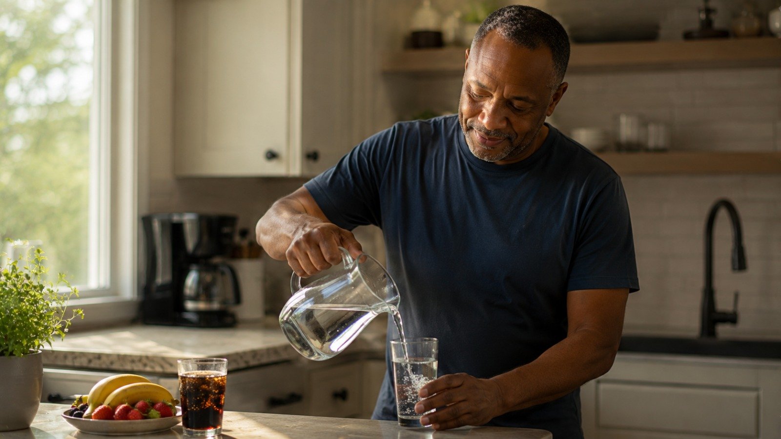 A person beginning a simple healthy habit
