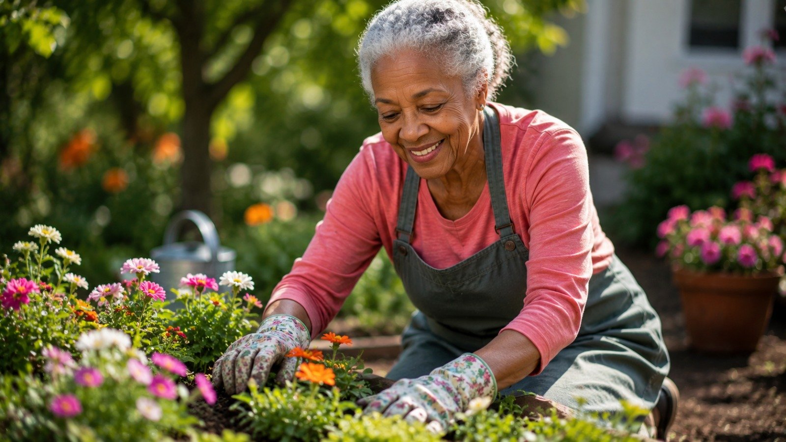 An active, healthy older person enjoying daily life