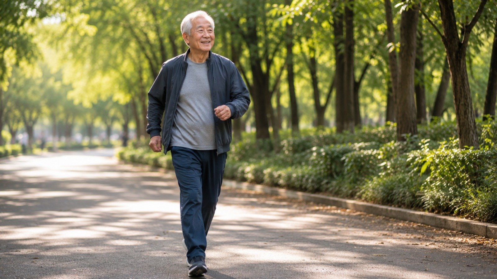 A strong, vital older person active and at ease in natural light